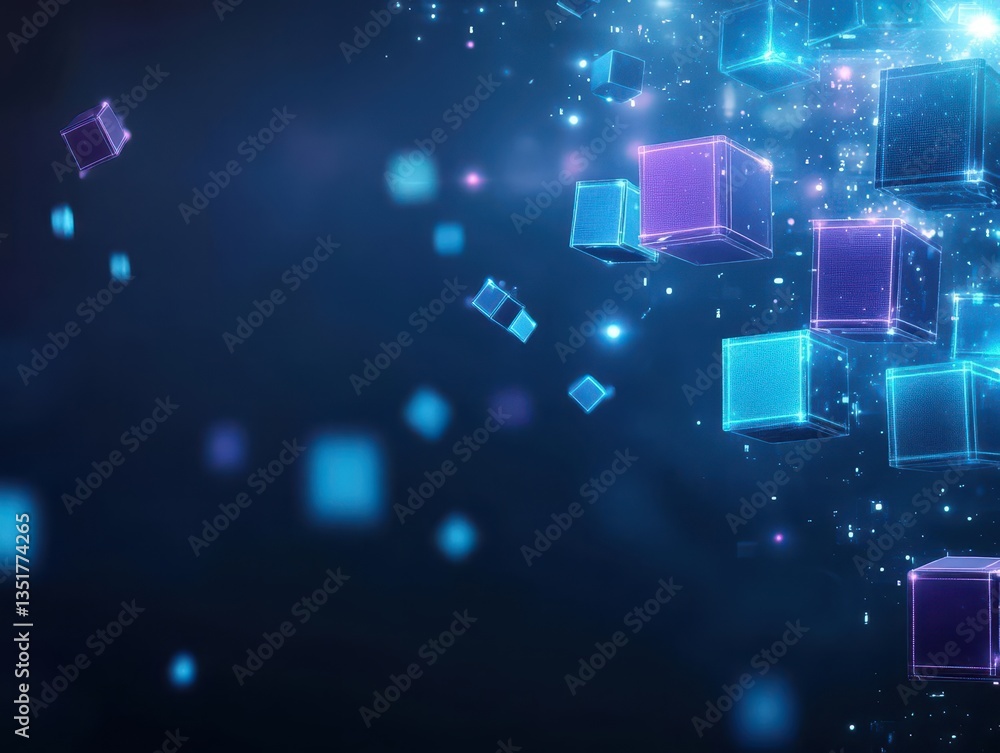 Fototapete vibrant array of colorful cubes creating a playful and engaging abstract background for creative des