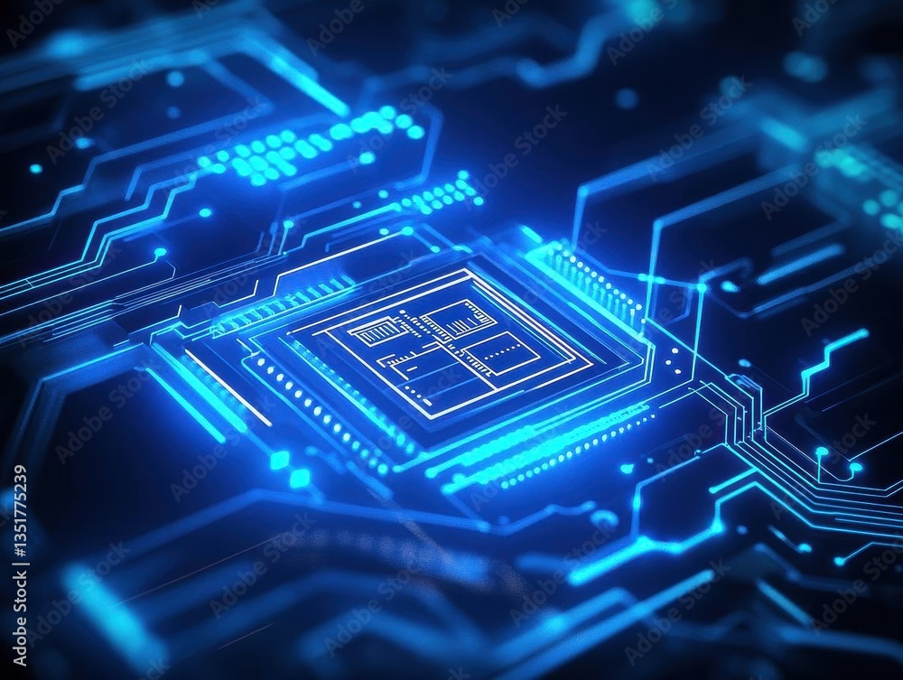 Aufkleber Abstract digital circuitry design showcasing a circuit board with intricate patterns and connections for technology