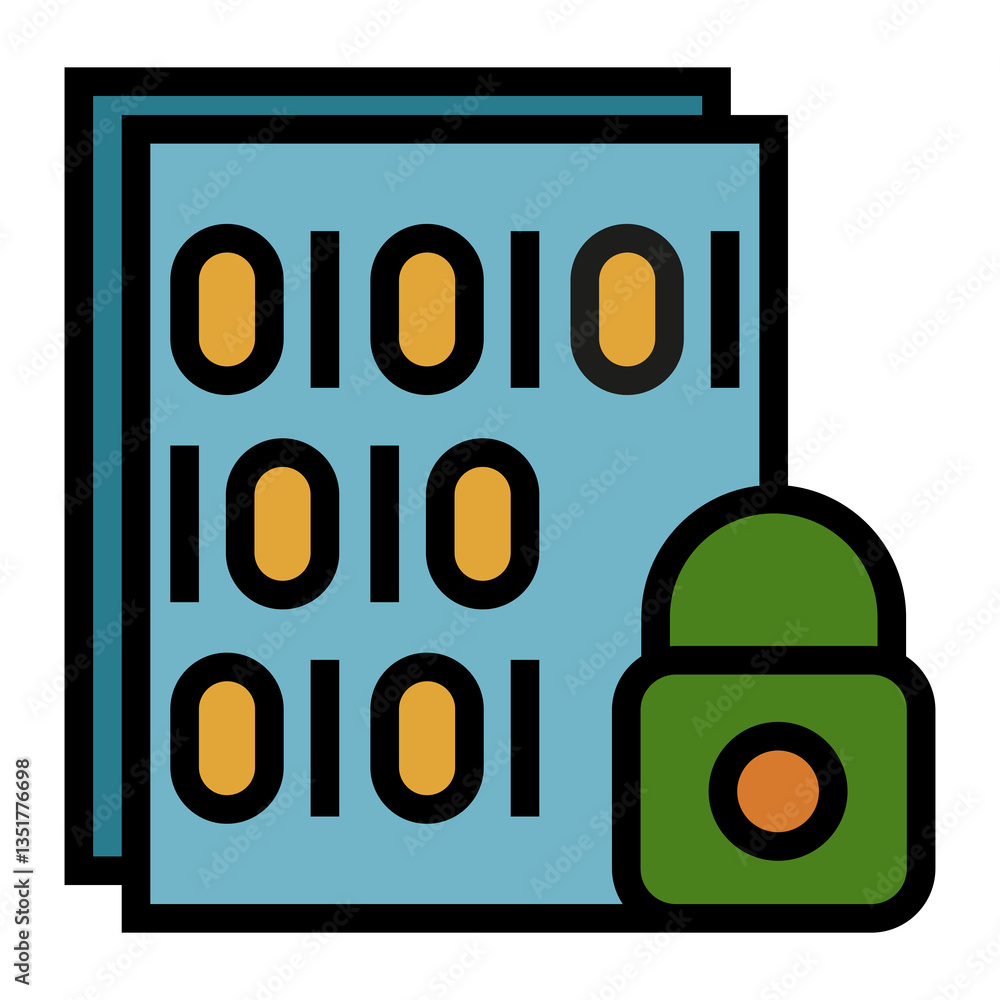 Poster data encryption vector icon