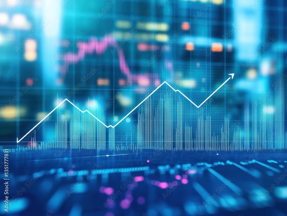 Aufkleber Detailed graph chart representing financial data with clear lines and points for business analysis