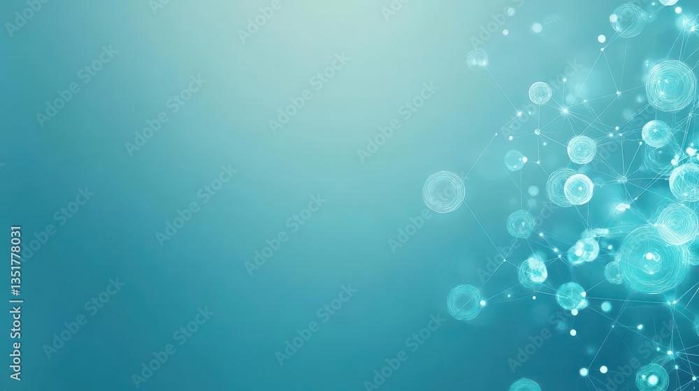 Aufkleber Minimalist abstract background featuring white circles on a smooth blue surface with a modern artistic touch