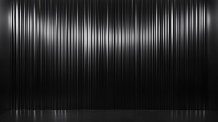 Dark stage curtains, reflective floor, spotlight backdrop, presentation background