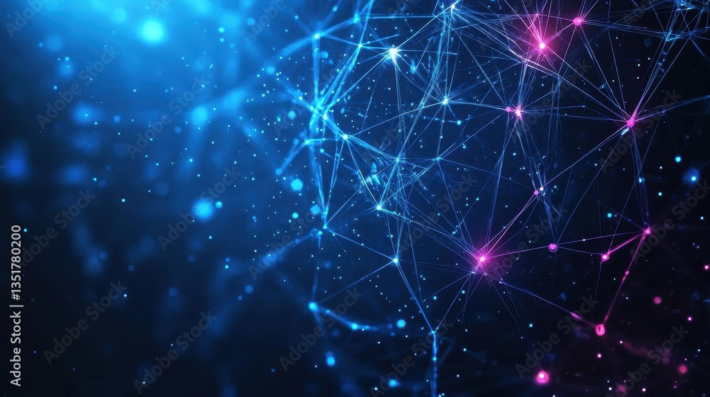 Aufkleber Complex network of connected lines and dots representing a futuristic electronic communication system design