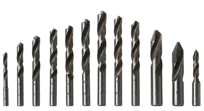 Professional metal drill bit set for a drill. Ideal for drilling holes in metal, wood, and plastic. A reliable tool for construction, repairs, and locksmith work.