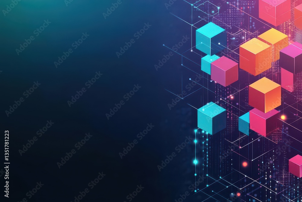 Poster Vibrant and colorful geometric pattern displaying a rich array of shapes and colors for eye-catching visual appeal