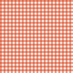 Gingham seamless red and white pattern. Checkered picnic plaid texture. Tablecloth, clothes, textile design, wrapping paper, fabric geometric background. Vector illustration.
