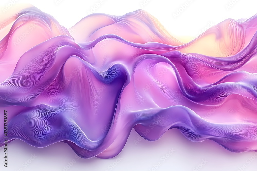 Poster elegant lavender swirls creating a soft pattern over a white surface.