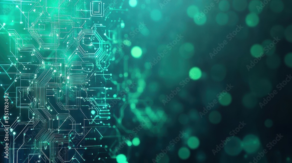 Aufkleber futuristic circuit board design set against a green background showcasing advanced technology and in