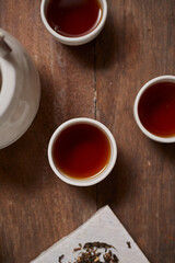 Close up hot tea
