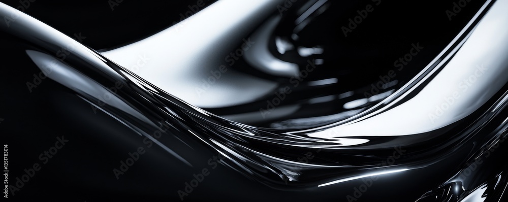 Poster abstract metallic design with smooth curves.