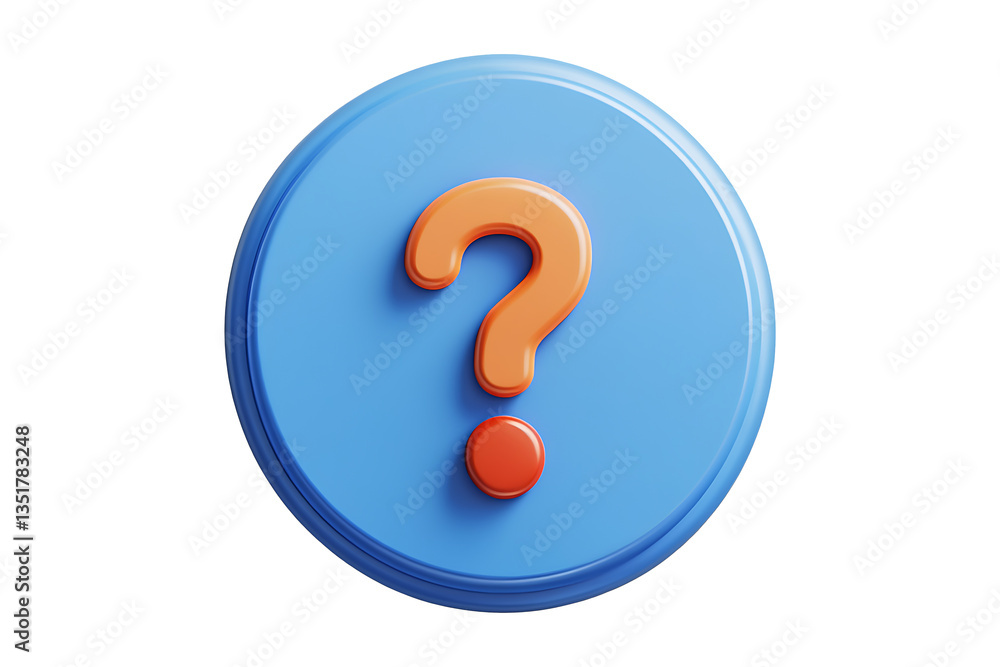 Aufkleber blue round speech bubble with question mark isolated on white and transparent background png image.