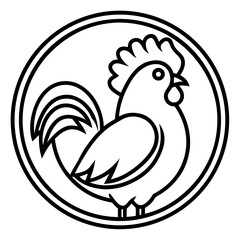 Chicken Logo icon design concept. good for rooster restaurant and chicken farm. vector illustration