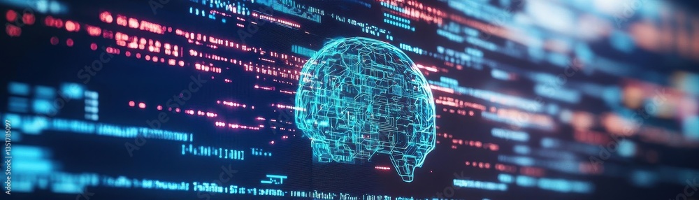 Poster Detailed human brain scan image illustrating advanced neuroimaging techniques for study of brain function and health