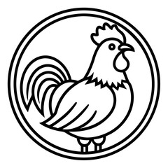 Chicken Logo icon design concept. good for rooster restaurant and chicken farm. vector illustration
