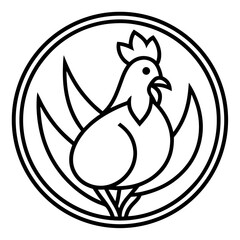 Chicken Logo icon design concept. good for rooster restaurant and chicken farm. vector illustration