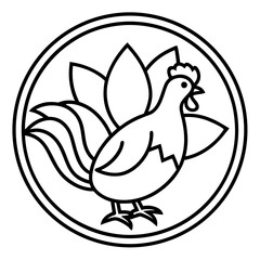 Chicken Logo icon design concept. good for rooster restaurant and chicken farm. vector illustration