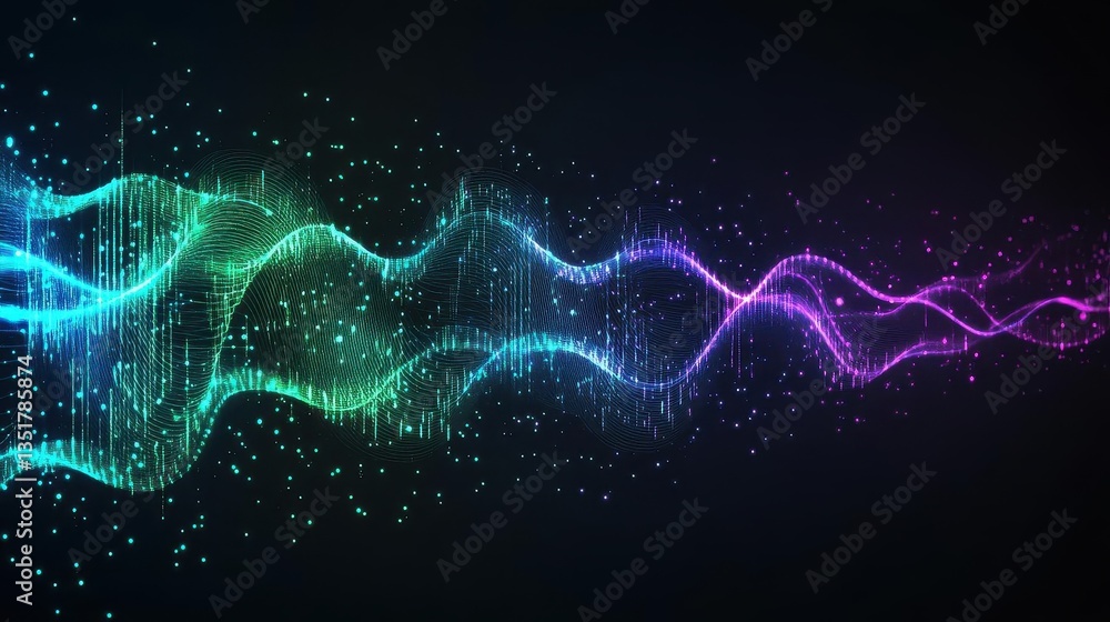 Aufkleber digital wave of light creating an abstract aesthetic with vibrant colors and energy for modern visua