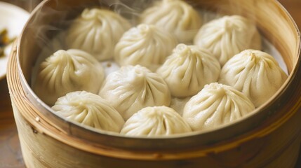 Xiaolongbao looks delicious in a bowl.