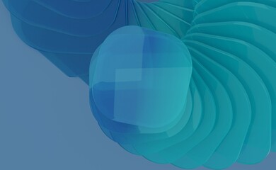 Abstract teal and blue geometric shapes overlapping