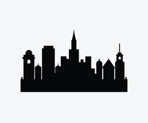 Obraz premium Silhouette of a Modern City Skyline