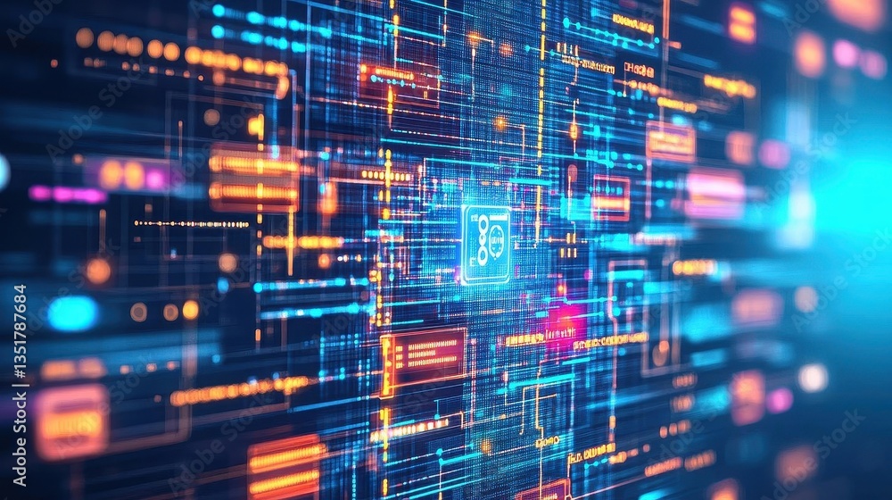 Aufkleber Digital circuit board with a lock symbolizing security and data protection in modern technology and cybersecurity