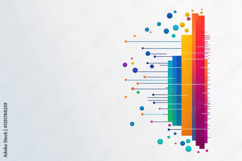 Aufkleber A colorful line with dots representing connectivity and modern communication in digital and artistic expressions