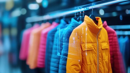 A yellow jacket hanging on a rack symbolizing artificial intelligence transforming the retail industry landscape