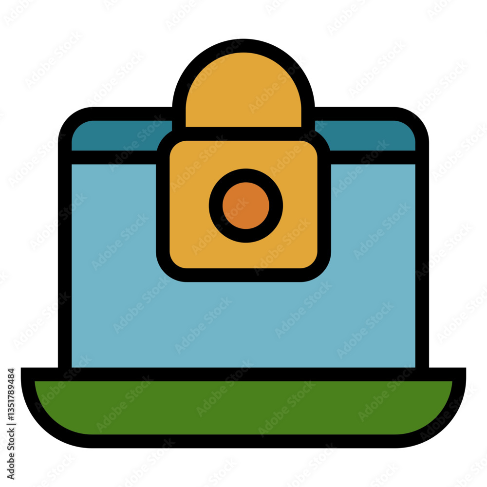 Poster computer security vector icon