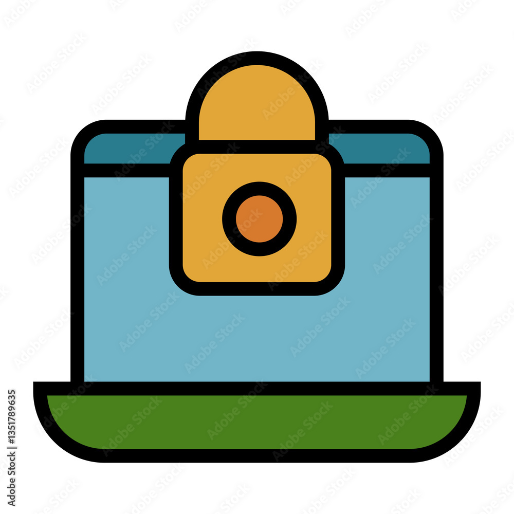 Poster computer security vector icon