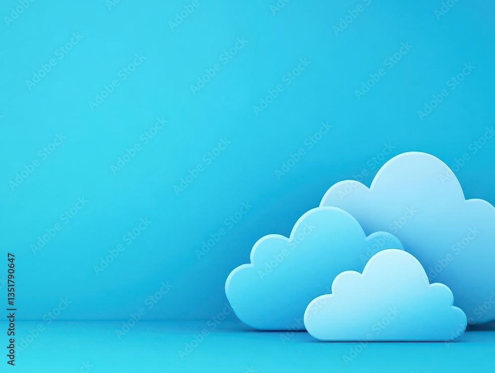 Poster A serene cloud floating in the sky symbolizing tranquility and freedom in a digital environment
