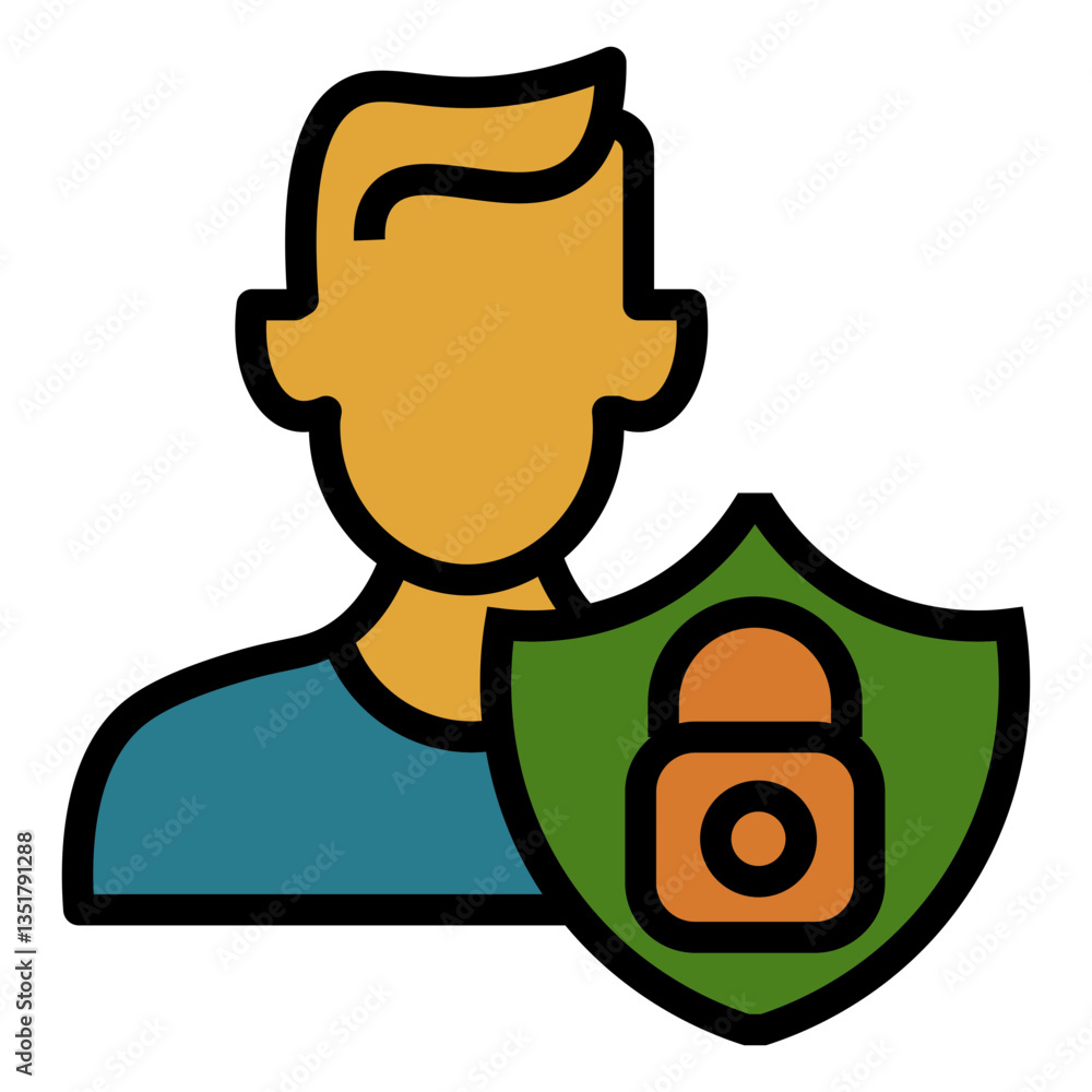 Poster user access vector icon