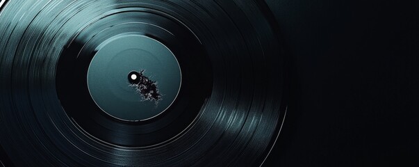Close-up of a spinning vinyl record.