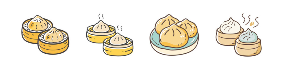 dim sum icon, dim sum vector illustration-simple illustration of dim sum, perfect for dim sum logos and icons