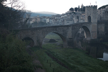 Fototapeta premium old medieval village of Besalu in girona catalonia spain