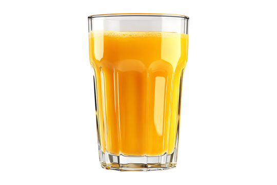 Glass of mango juice Isolated on White and Transparent Background PNG Image.