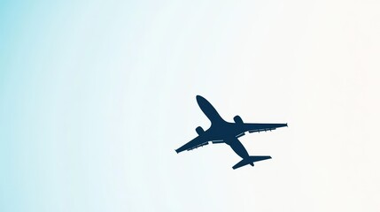 Obraz premium An airplane flying majestically high in the clear blue sky surrounded by soft white clouds on a bright day