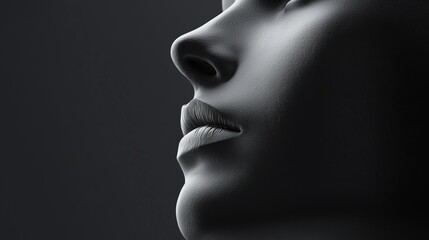 Close-up profile of a contemplative woman.