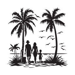 Silhouette designs for family vacations clipart