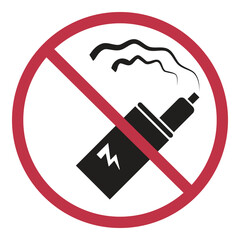 No Vaping Sign Set with Various Smoke Shapes for Design Elements