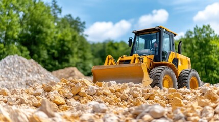 Obraz premium Heavy machinery operating in a quarry