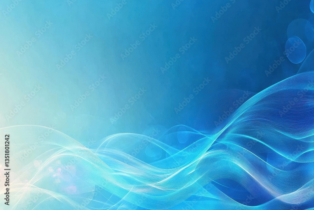 Poster Elegant abstract blue background with waves depicting a sense of movement and fluidity in a contemporary design