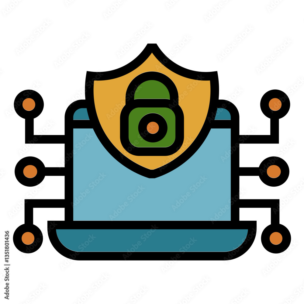 Poster cyber secure vector icon