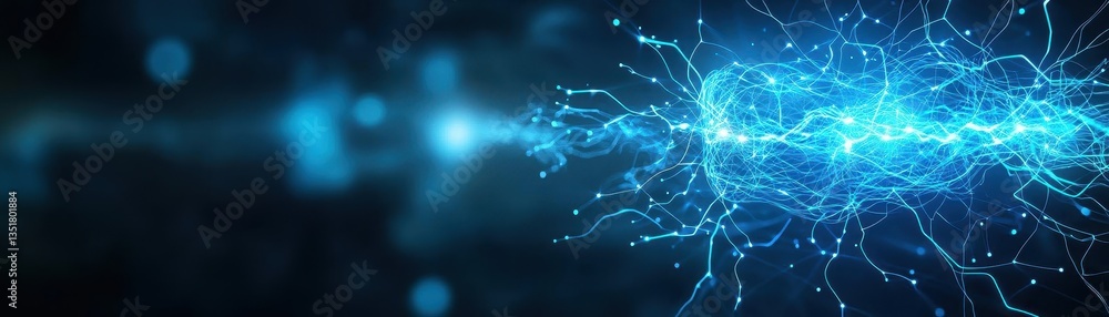 Poster abstract blue light illuminating a contemporary design symbolizing innovation and creativity in a mo
