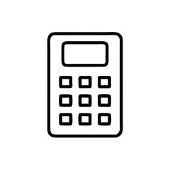 Calculator Silhouette Vector Icon Isolated on White Background &ndash; Office or education Tool icon Design"
