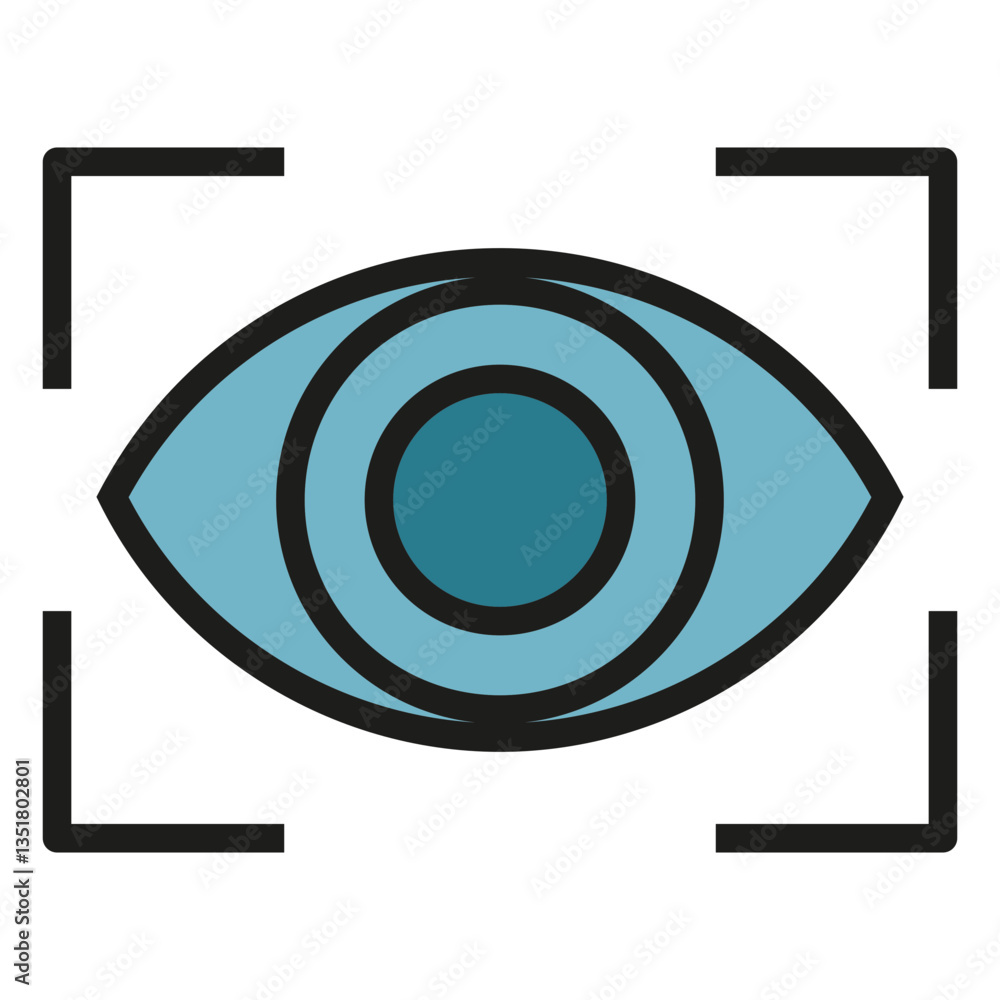Poster retinal scan vector icon