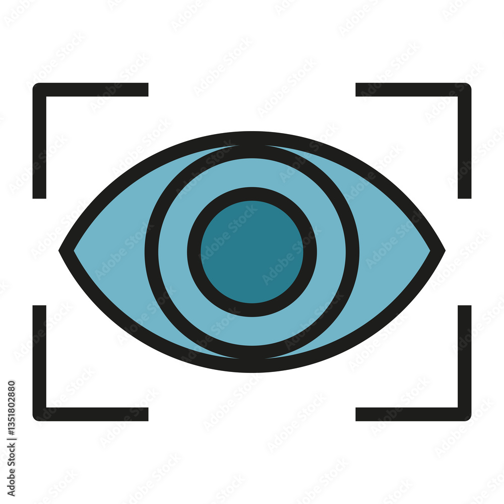 Poster retinal scan vector icon