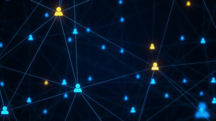 Plexus Line Connections. Seamless loop. Digital Technology. Artificial intelligence network or users accounts. Concept: Social network, AI, sociogram, social connections and communication, hi-tech - Powered by Adobe