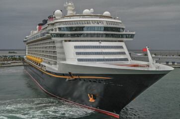 Modern family cruiseship cruise ship liner Dream or Fantasy in port of Orlando, Port Canaveral...