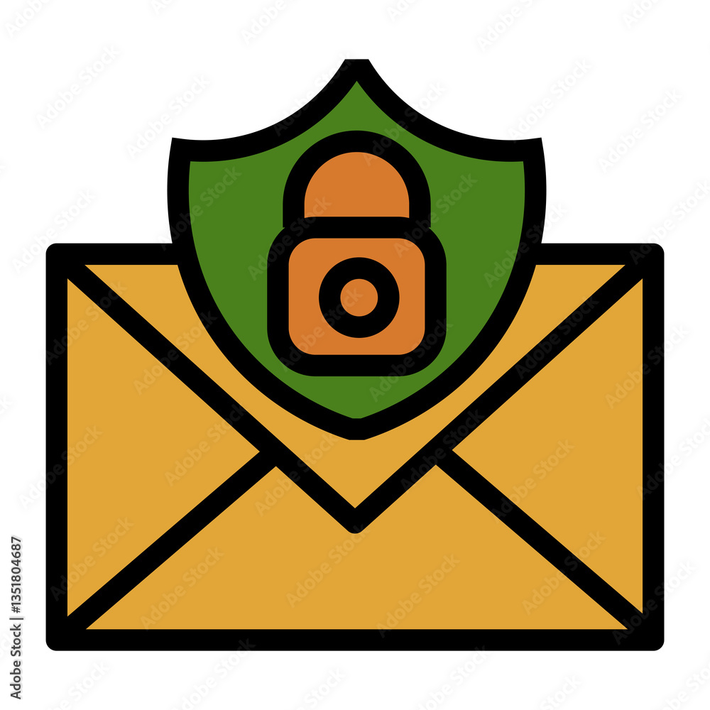 Poster secure mail vector icon