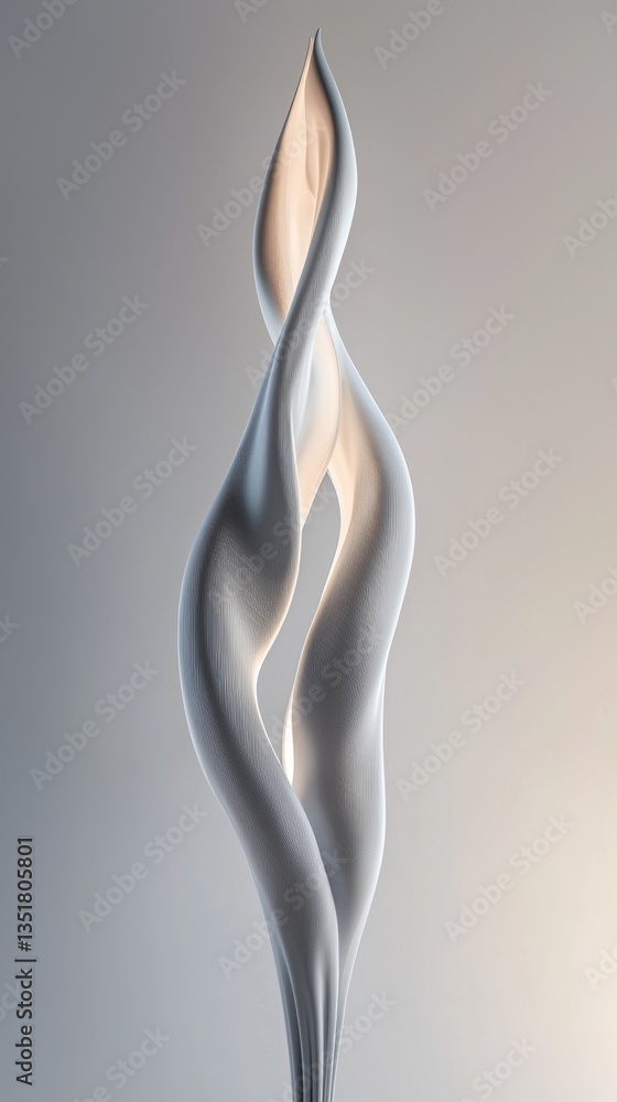 Poster elegant intertwining shapes with soft lighting.